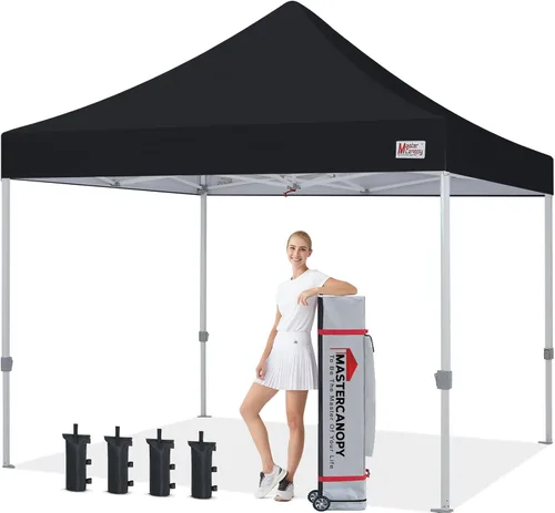 Vista 26 de MASTERCANOPY - Toldo plegable estilo tienda de campaña de 10 x 10 pies, de montura instantánea y para uso comercial, con una bolsa con ruedas
