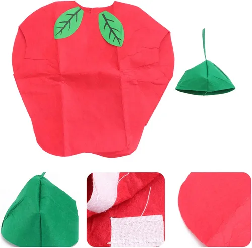 Vista 6 de Kesyoo - Disfraz de frutas y verduras para niños, para fiestas de disfraces, sandía, fresa, manzana, para niñas y niños