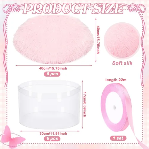 Vista 2 de HunnmingRe Kit de spa de pies de 18 piezas para fiesta de pijamas de spa rosa, suministros de fiesta con 6 pies plegables y 6 toallas y 6 tapetes a