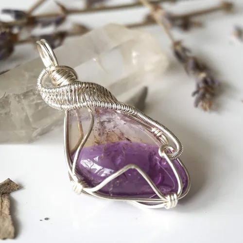 Vista 10 de Collar de cristal de piedra natal alternativo para mujer y hombre - plateado