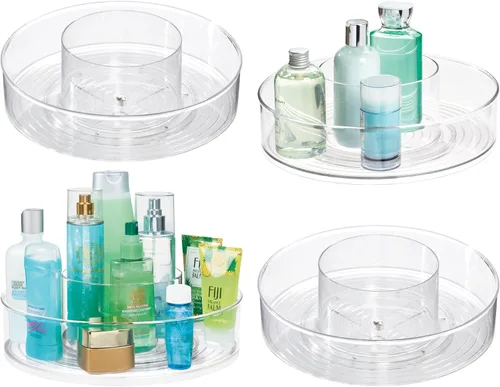 Vista 7 de iDesign Susan perezoso dividido de 12 pulgadas para almacenamiento de baño - Juego de 2 - Transparente for Bathroom Storage