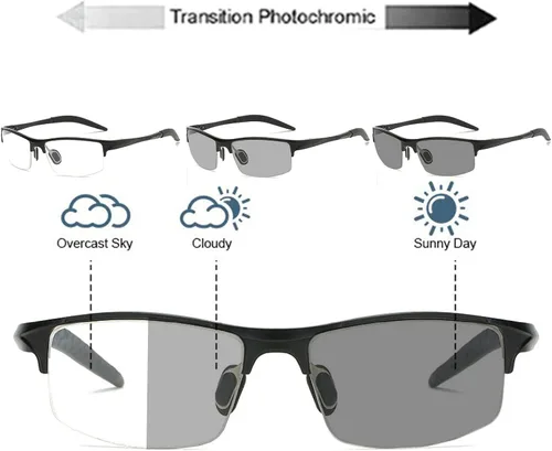 Vista 2 de deportes ciclismo lente completa gafas de lectura hombres presbicia hipermetropía gafas de transición sol fotocromático gafas de sol lector