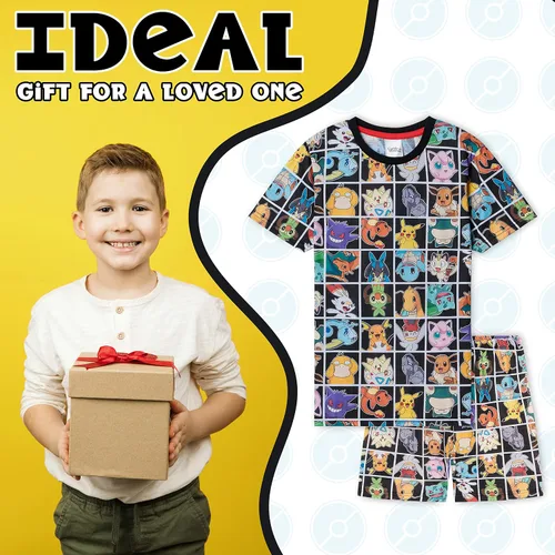 Vista 3 de Pokemon Pijamas para niños y adolescentes, camiseta y pantalones cortos, pijamas de verano, regalos para niños