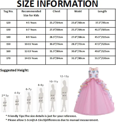 Vista 6 de IZKIZF Disfraz largo de tul de tul de princesa de unicornio arcoíris para niñas fiesta de cumpleaños carnaval