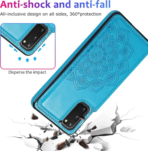 Vista 9 de Asuwish Funda compatible con Samsung Galaxy S20 Plus Glaxay S20+ 5G y protector de pantalla de vidrio templado con ranura para tarjetero, soporte