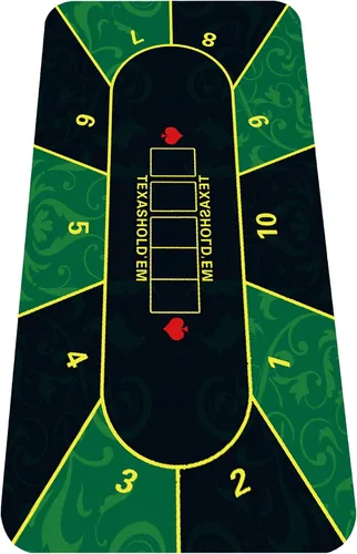 Vista 10 de nuveti Mesa de póquer de 47 x 24 pulgadas, cubierta de mesa de póquer portátil Texas Hold'em, mesa de póquer plegable, parte inferior de goma