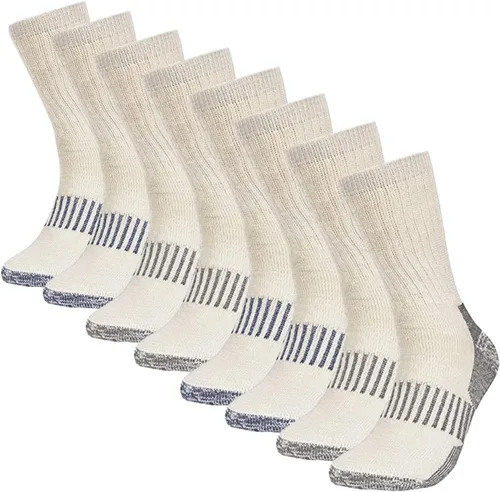 Vista 2 de HOT FEET Paquete de 4 calcetines para hombre, calcetines de senderismo activos y exteriores, totalmente acolchados, mezcla de lana térmica