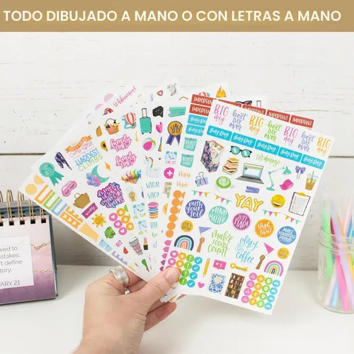 Vista 6 de Bloom Daily Planners Hojas de Calcomanías para Planificador Clásico Recientemente Mejoradas - Paquete Variado de Calcomanías para Decorar