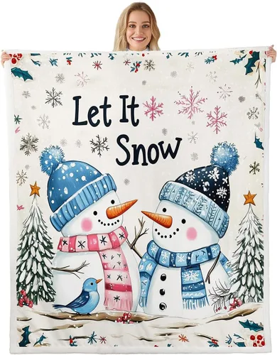 Vista 12 de Manta de cama Kawaii de Papá Noel, manta rústica de felpa con corona de Navidad para decoración rústica del hogar, manta de franela de flores rojas