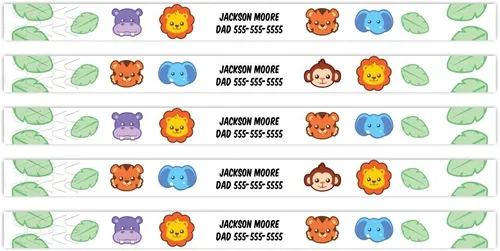 Vista 23 de Pulseras ajustables personalizadas con identificación de seguridad resistente al agua (tema de alerta de alergia)