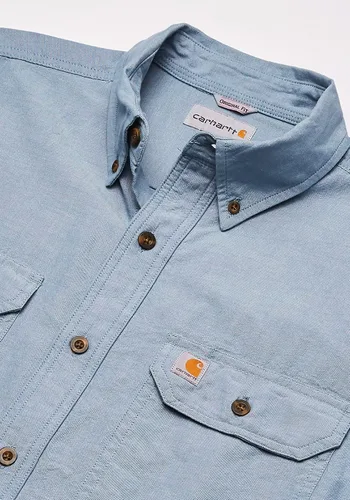 Vista 3 de Carhartt Men's Loose Fit Midweight Chambray Short Sleeve Shirt