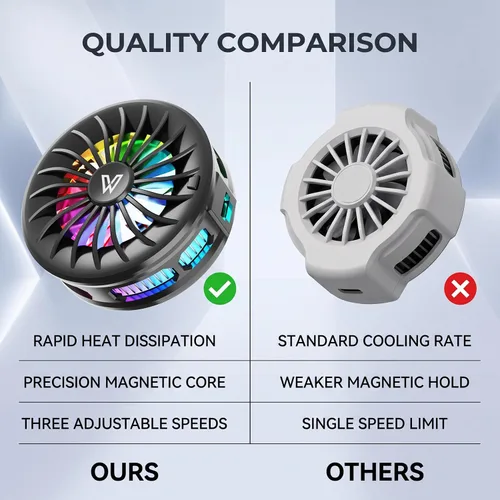 Vista 6 de Magnetic Phone Cooler, Portable Mobile Phone Cooling Fan (Black)