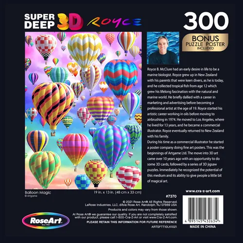 Vista 2 de RoseArt - Rompecabezas mágico 300 con globo aerostático 3D súper profundo para adultos