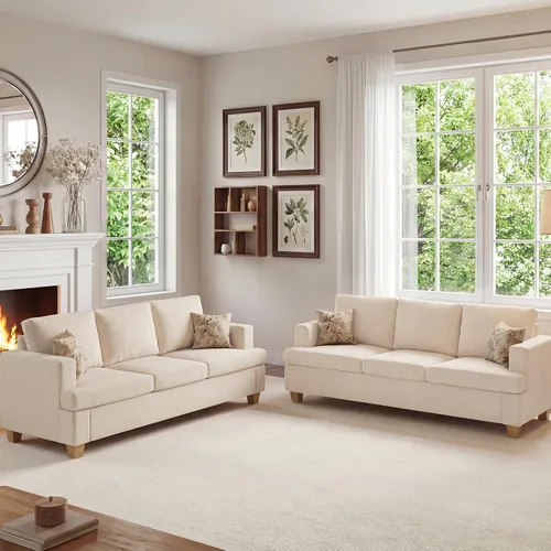 Vista 24 de Apicizon Cloud Couches Juegos de Muebles para Sala de Estar, Juego de Sofá Loveseat de 2 Plazas y Sofá de 3 Plazas para Dormitorio, Cómodo Sofá Cama