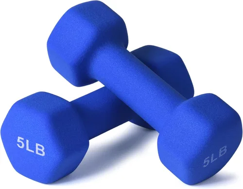 Vista 33 de Portzon Mancuernas de neopreno con agarre antideslizante para ejercicio de entrenamiento corporal total y tonificación muscular, compatible con 2