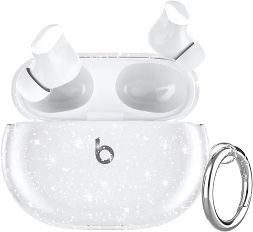 Vista 8 de Funda transparente para Beats Studio Buds Plus 2023, Beat Studio Bud Case Cover 2021, Shockpoof TPU suave para auriculares Beats con mosquetón