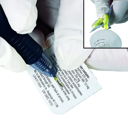 Vista 4 de PenX - Enfermera - Abridor de píldoras multiusos para medicamentos - Hoja retráctil - Agarre antideslizante