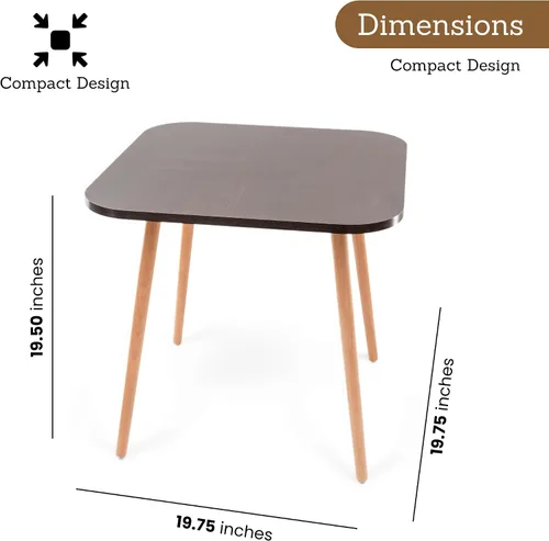 Vista 2 de DECOMIL - Mesa auxiliar cuadrada moderna, mesa auxiliar para lugares pequeños, sala de estar, oficina, balcón, mesa auxiliar industrial para café