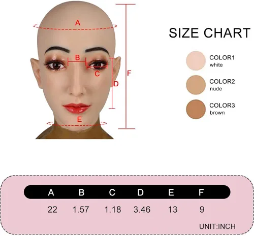 Vista 4 de YIQI Mascarilla de silicona realista de hombre a mujer para Crossdresser Transgender trajes hechos a mano