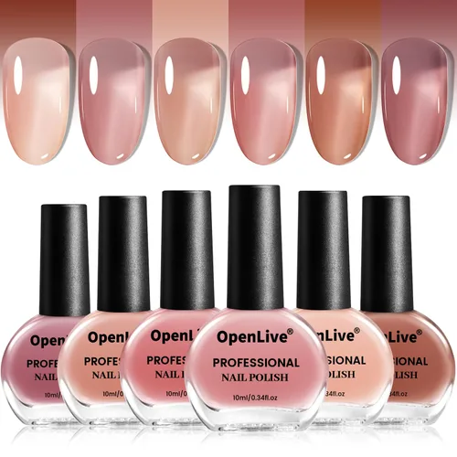 Vista 12 de OpenLive - Juego de 12 esmaltes de uñas con 10 combinaciones de colores, 2 esmaltes base y de capa superior, esmalte de uñas de secado rápido