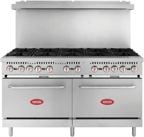 Vista 2 de Kratos Cocina de gas comercial y horno - 10 quemadores y 2 hornos