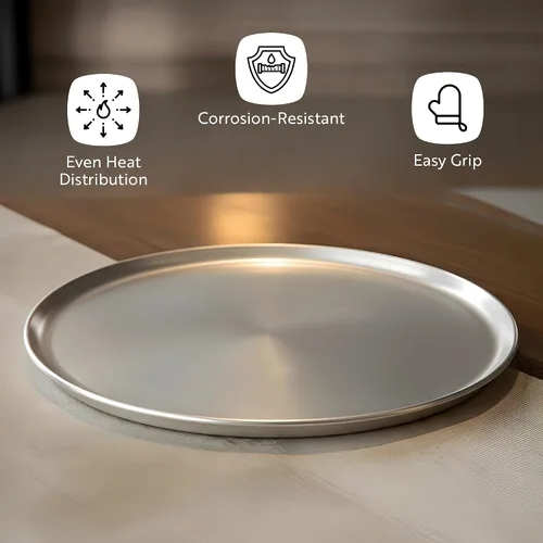 Vista 7 de Restaurantware Met Lux - Bandeja de cocina para pizza comercial de 10 pulgadas, 1 bandeja de cocina para pizza estilo cupé – Bandeja redonda