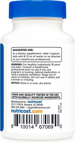 Vista 4 de Nutricost Tudca 500 mg, 30 cápsulas (ácido tauroursodesoxicólico) - Calidad premium, sin gluten