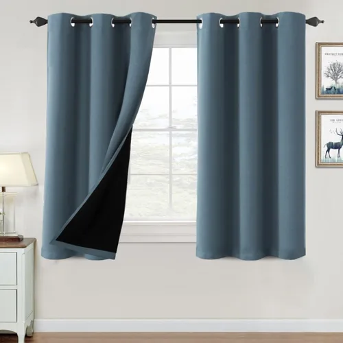 Vista 48 de H.VERSAILTEX Cortinas 100% de opacidad para dormitorio, con aislamiento térmico, cortinas opacas de 63 pulgadas de largo, cortinas de bloqueo