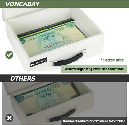 Vista 2 de Voncabay Caja fuerte para dinero para el hogar y bolsa de dinero ignífuga, caja de seguridad de 0.33 pies cúbicos con llaves, caja fuerte portátil