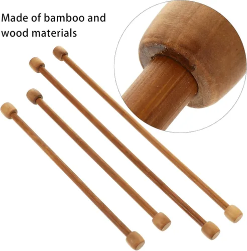 Vista 4 de EXCEART Varillas de bambú para colgar en la pared, 4 varillas de madera de 12.12 pulgadas para colgar en la pared, accesorios de tapiz
