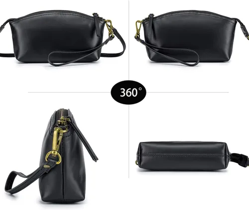 Vista 6 de Monederos pequeños para mujer, bolsos cruzados de cuero, monederos de pulsera, bolso de mano pequeño