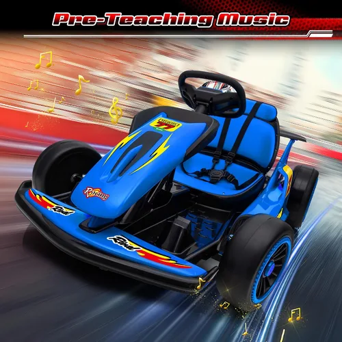 Vista 5 de Go-Kart eléctrico de deriva para niños de 6 a 12 años, motor de 400 W de Azul