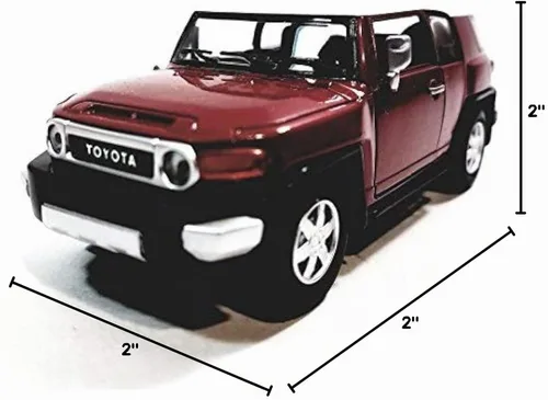 Vista 2 de Kinsmart Candy Apple Red Toyota FJ Cruiser SUV 1/36 Escala Diecast Car