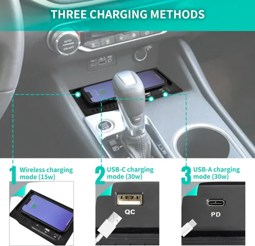 Vista 4 de Cargador inalámbrico para accesorios estilo Nissan Altima L34 2019-2024