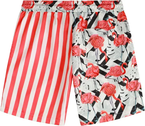 Vista 6 de VATPAVE Conjuntos hawaianos de flamenco para hombre camisas casuales de manga corta con botones trajes de verano