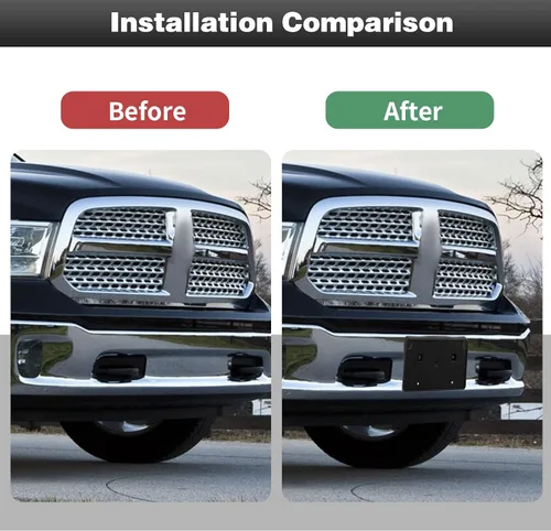 Vista 5 de CheroCar Soporte para placa de matrícula de neumáticos para Dodge Ram 2013-2018