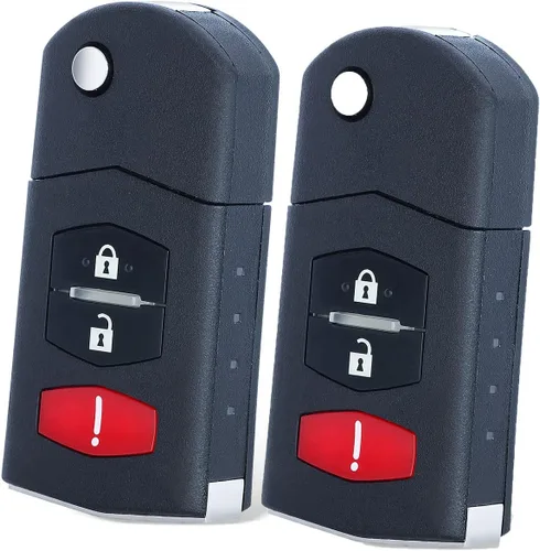 Vista 6 de Beefunny Reemplazo plegable Flip Shell Remote Key Case Fob 3 Botón para Mazda 3 5 6 RX8 CX5 CX7 CX9 (1)
