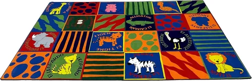 Vista 16 de KidCarpet.com ABC Rainbow - Alfombra para aula con 24 asientos, rectangular de 7 pies 6 pulgadas x 12 pies