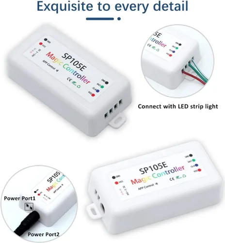 Vista 3 de SP105E inalámbrico Bluetooth Magic Dream Color LED controlador iOS Android para WS2811 WS2812B WS2813 SK6812 APA102 direccionable individualmente
