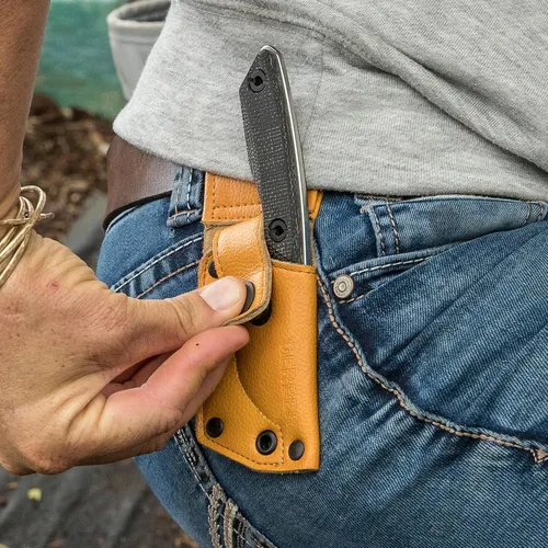 Vista 7 de Gerber Gear Stowe Cuchillo de bolsillo y funda - Hoja fija de 2.5" - Herramientas y equipo EDC - Micarta Compact everyday carry knife, includes