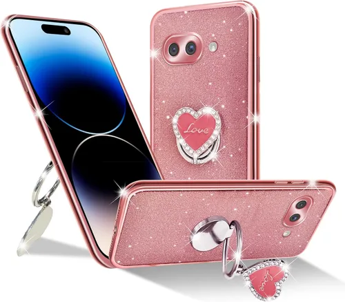 Vista 38 de Funda protectora transparente de 3 capas con anillo bonito soporte, para mujeres y niñas, para Pixel 6 2021 (lavanda)