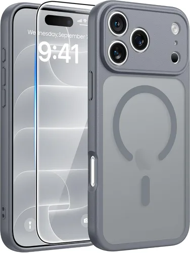 Vista 47 de FNTCASE - Funda para iPhone 16 Pro: magnética, mate, translúcida, de grado militar, protectora contra caídas, resistente, fina, duradera y a prueba
