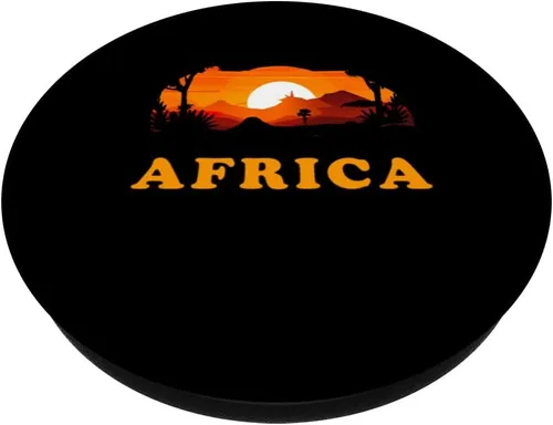 Vista 2 de Africa Pride Sunset Savannah Continent Safari Souvenir PopSockets PopGrip intercambiable