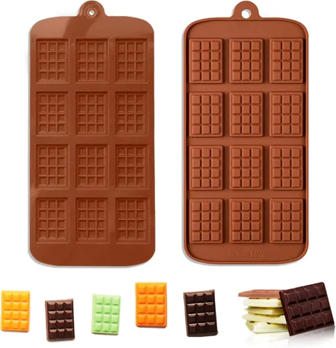 Vista 9 de 1 molde de silicona para chocolate, molde cuadrado de silicona, molde de barra de chocolate antiadherente, molde de chocolate reutilizable