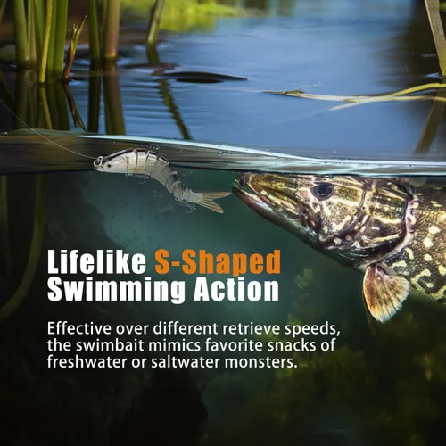 Vista 4 de GOTOUR Fishing Lures for Freshwater or Saltwater, Easy to Use for Family Fishing Beginner and Pros, Most Lifelike Jointed Swimbait，Slow Sinking Bass