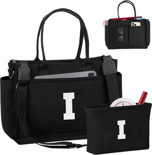 Vista 18 de Easter Basket Stuffers, Initial Tote Bag with Makeup Bag, Birthday Gifts for Women, Teen Girl Gifts Trendy Stuff