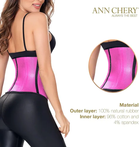 Vista 3 de Ann Chery Corsé entrenador de cintura para mujer - Cinchador de cintura colombiano - Moldeador de cuerpo de látex de 2 ganchos