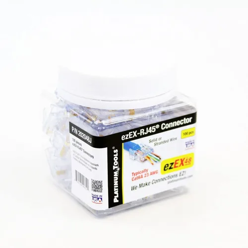 Vista 5 de Platinum Tools 202048J ezEX48 Conector para terminación de cable Ethernet, 100 por tarro