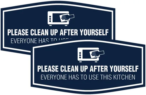 Vista 19 de Signs ByLITA Fancy Please Clean Up After Yourself Everyone Has To Use This Kitchen Sign (Negro) - Pequeño