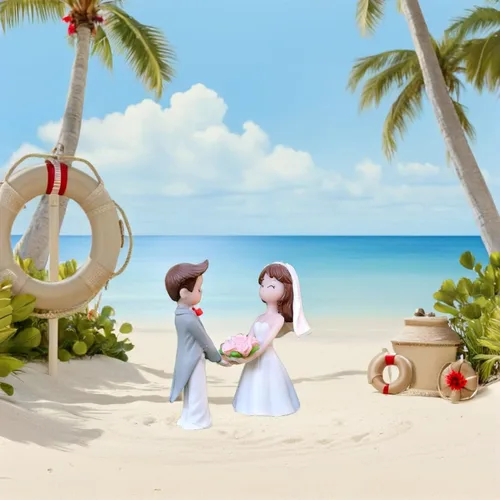 Vista 8 de Adornos de muñeca de pareja de boda de 1.9 pulgadas, figuras de novia y novio, adornos de resina para decoración de mesa de fiesta de boda